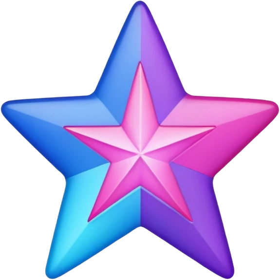 star with bisexual pride flag colors emoji