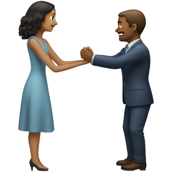 Woman grabbing man emoji
