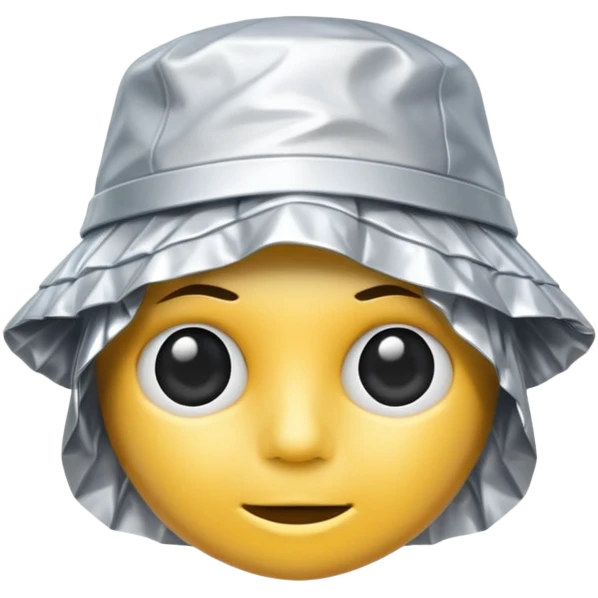 a crumply tinfoil hat emoji