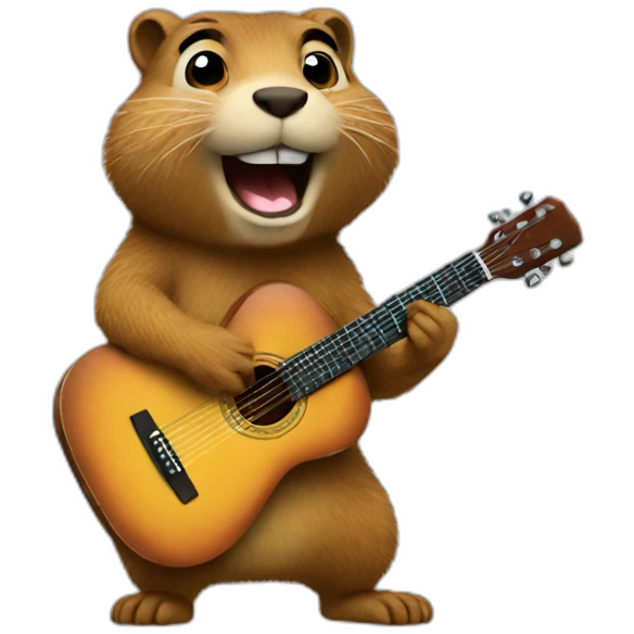 gogopher playing guitar emoji