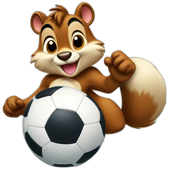 chip and dale caracter playing soccer emoji