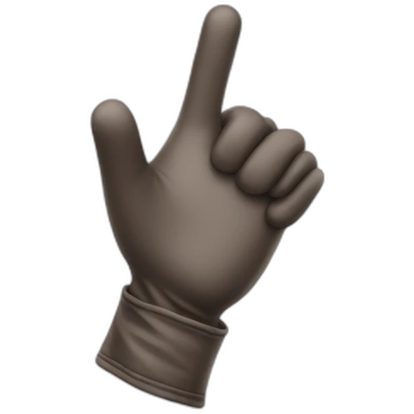 hand pointing up with gloves emoji