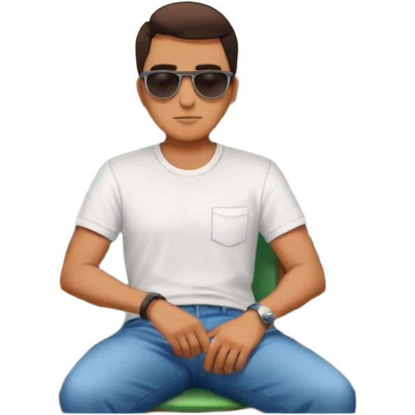 Man + chair + city view, Balcony Sitters emoji