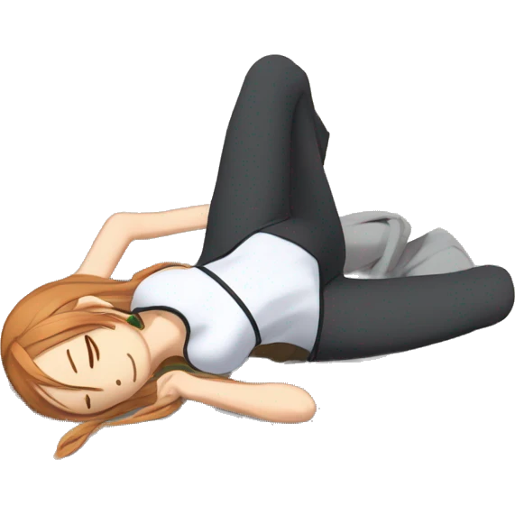 laying down sleeping full body Asuna anime sword art online one piece swim suiting  emoji