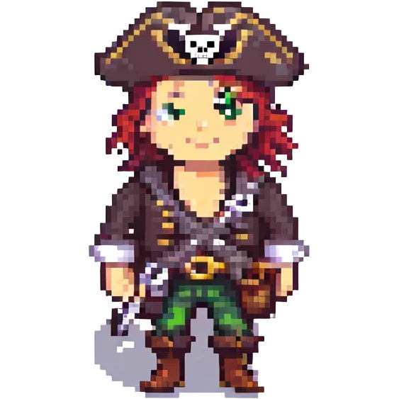 pirate, pixel art style emoji