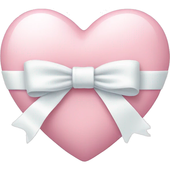 Pastel pink heart with white bow emoji