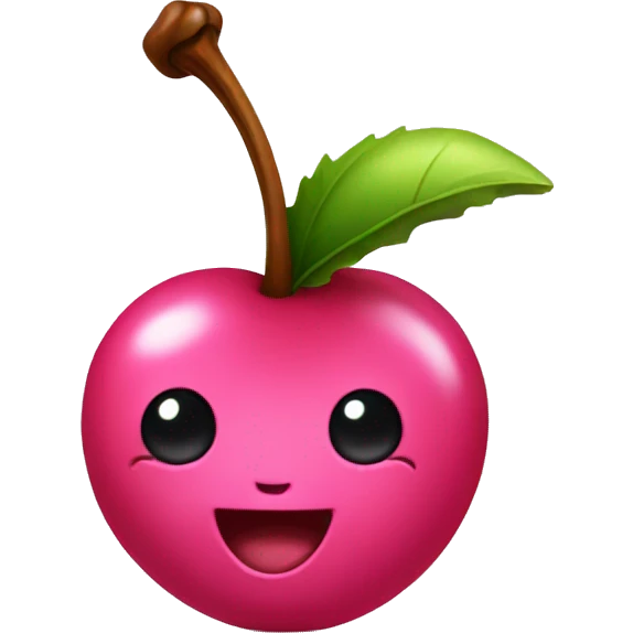 cherries with pink bow emoji