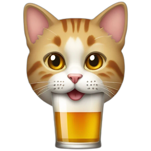 Un chat qui boit une bière emoji