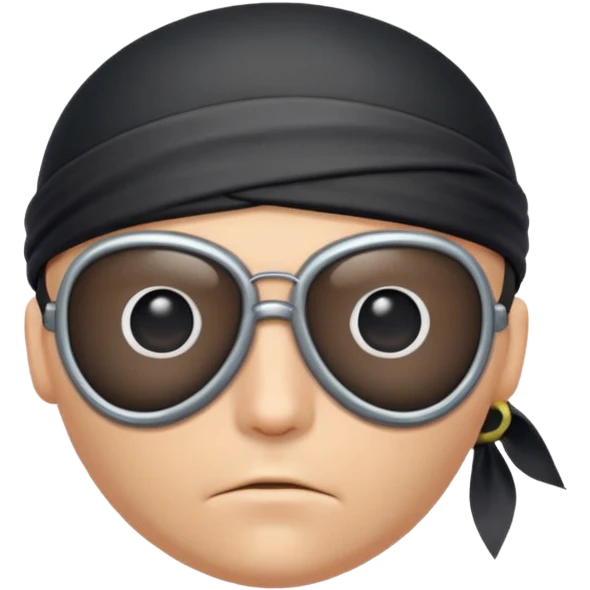 pirate eyepatch object icon, black eyepatch with strap, 3D cartoon, mobile game icon style, centered, clean background, no text, no watermark
 emoji