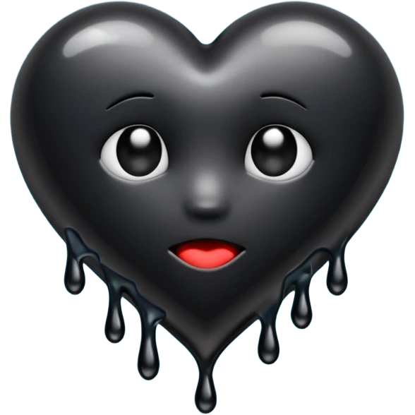 Black heart melting emoji