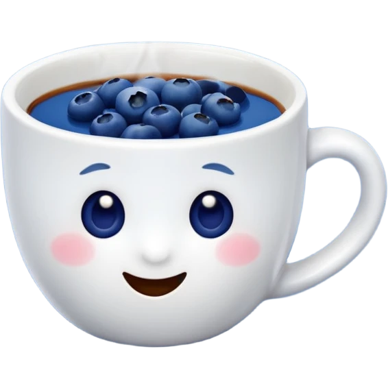 Coffee cup with b BLUEBERRY ON THE MUG emoji