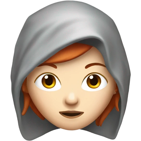 female caucasian red haired ninja with face covered emoji
