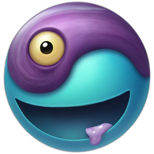 planet Mercury with a cartoon nauseated snail face emoji