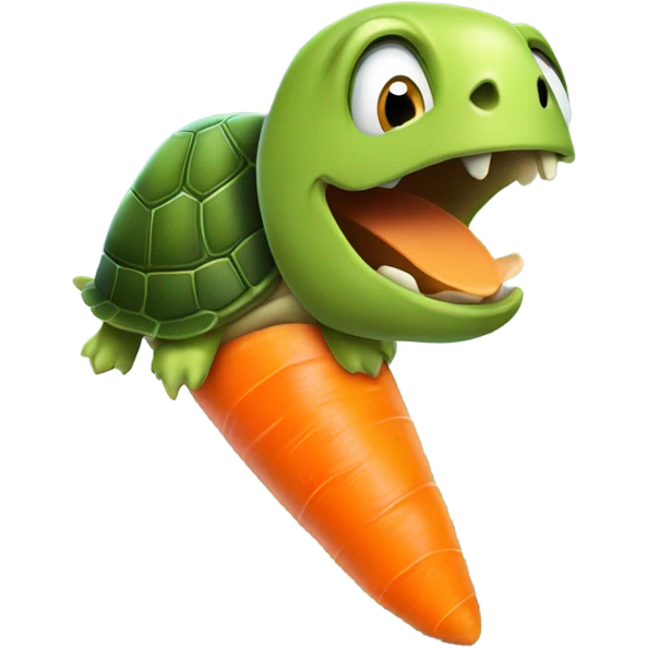 Turtle eating a carrot  emoji