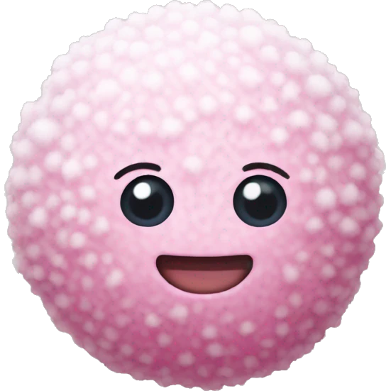 Pink snowball emoji