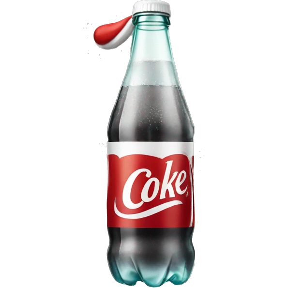 Diet coke bottle wearing a santa hat emoji
