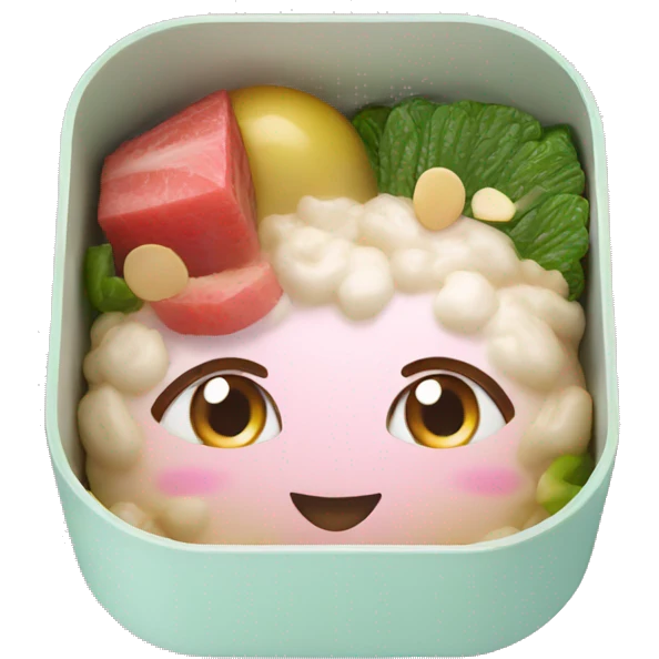 Light pink bento box open emoji
