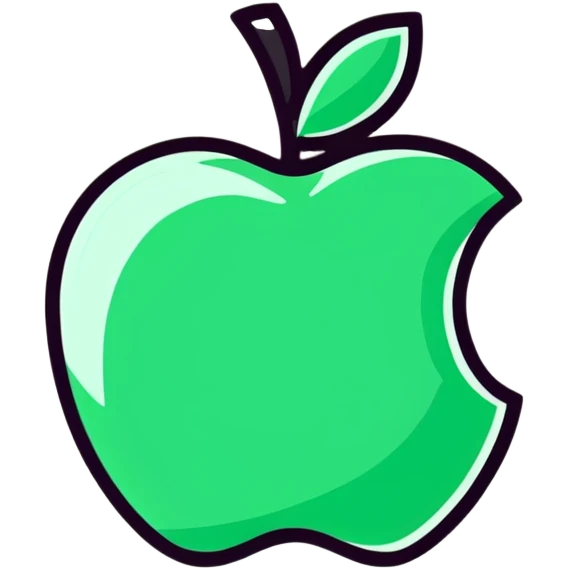 3d Apple logo in glitter  emoji