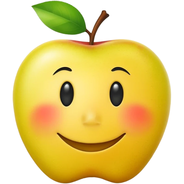 horny yellow apple smiley face emoji