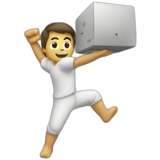 Throwing computer emoji