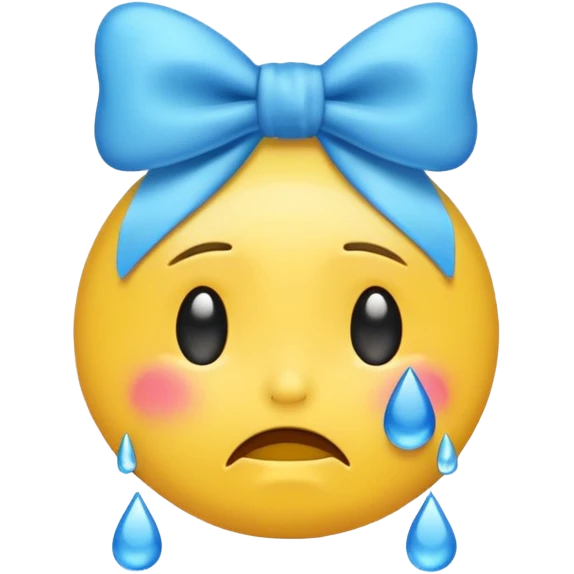 Crying emoji with bow emoji