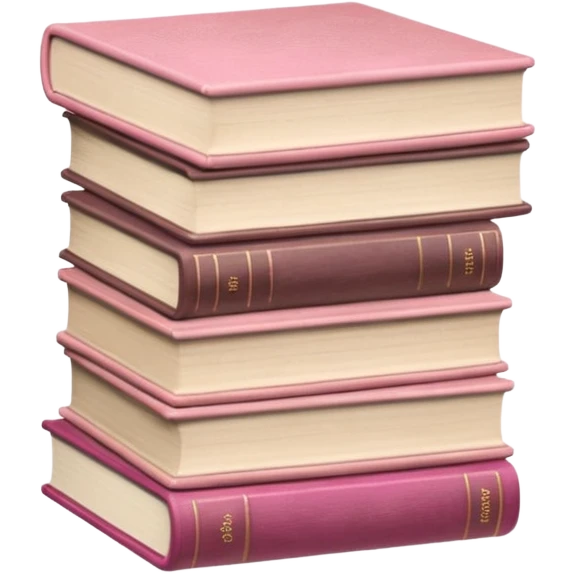 aesthetic book stack beige and pink emoji
