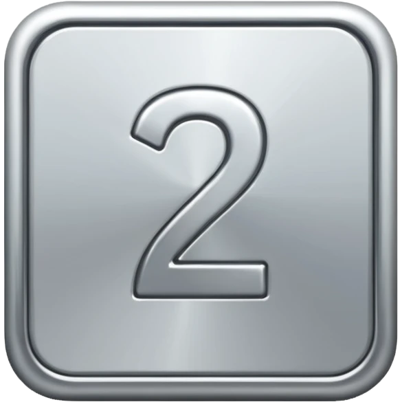 Make a square icon for a paid subscription, silver, and the number 2. emoji