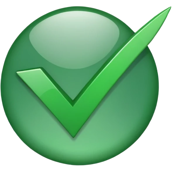 Green check mark with high flick no background emoji