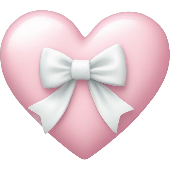Pastel pink heart with white bow emoji