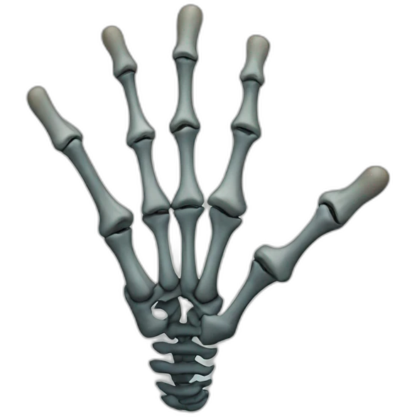 skeleton hand saying number 1 emoji