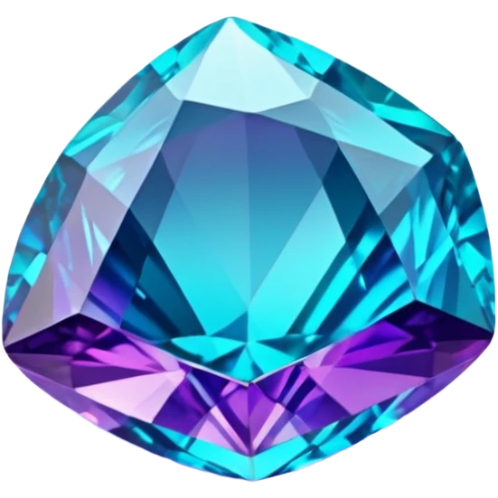 Colorshifting purple to turquoise to light blue, sparkling realistic still life 3D rendering gemstone emoji