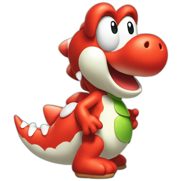 YOSHI from MARIO with red shoes on emoji