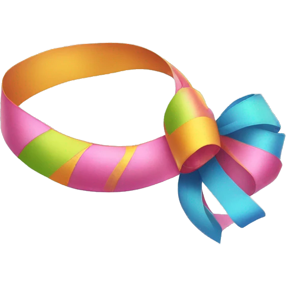 long colorful ribbon as cat toy emoji
