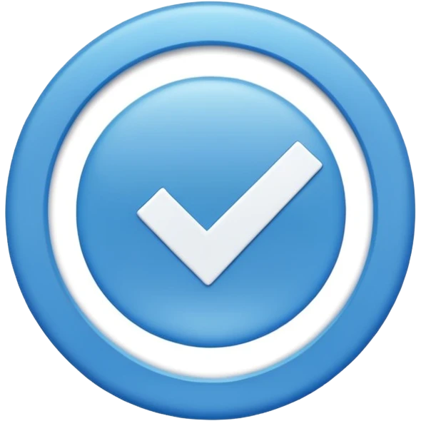 A blue circle with a white checkmark in the middle emoji