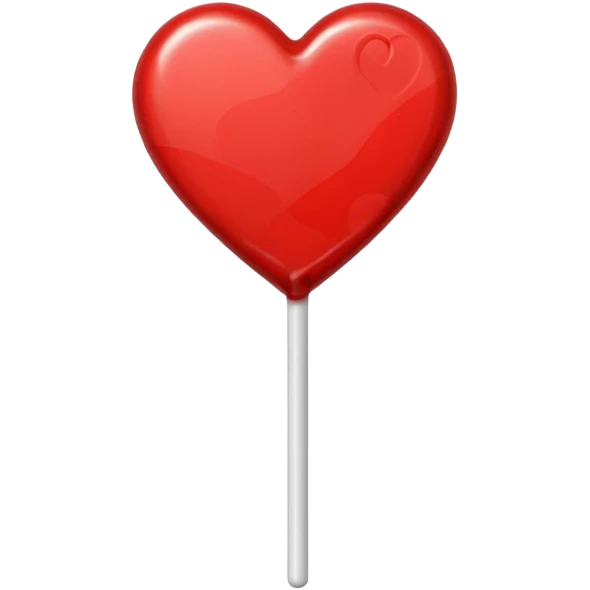 red heart-shaped lollipop on a stick emoji