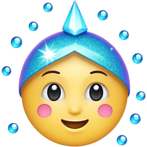 emoji of sparkling shiny glitter, with bright sparkles and shimmering particles, simple cute cartoon style emoji