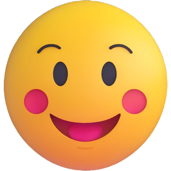 3D smiley emoji, round shape, calm face, with the text "chill" emoji