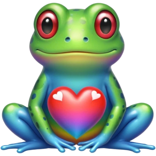 Rainbow frog hearts emoji
