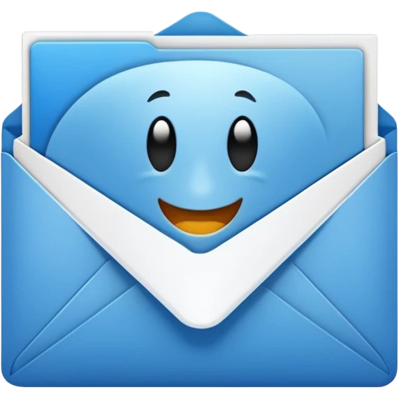 transparent white folder with a envelope with name Henry Ballester emoji