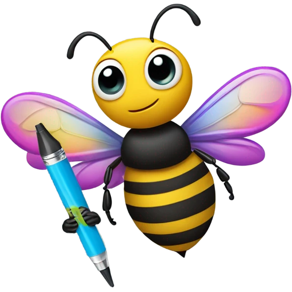 busy bee with a marker emoji