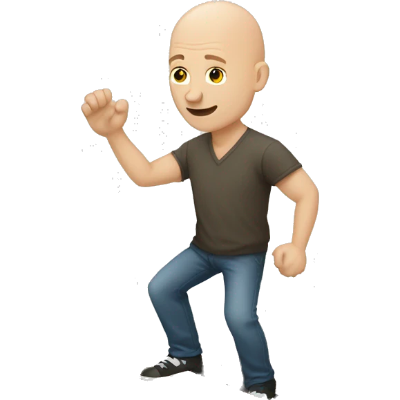 Bald Caucasian man playing cornhole emoji