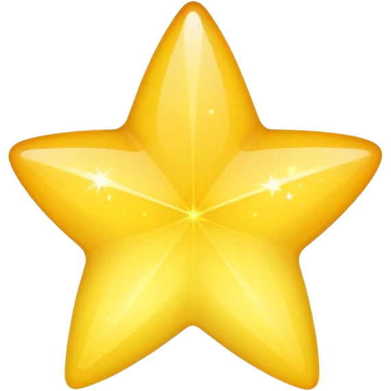 Generate a high-quality 3D cartoon-style emoji of a yellow sparkling star, glittering and shining effect, smooth gradient colors, rounded and cute appearance, no human faces, simple white background, high-resolution.

 emoji