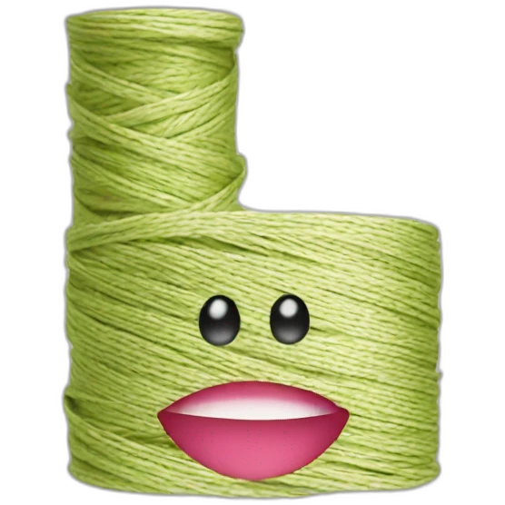 Sewing thread with a smile emoji