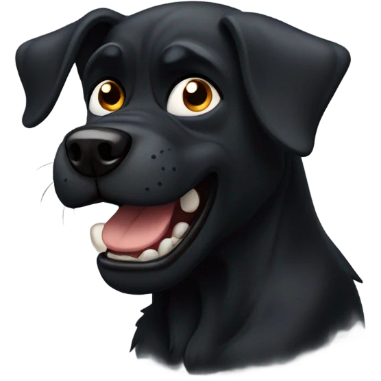 angry black dog  emoji