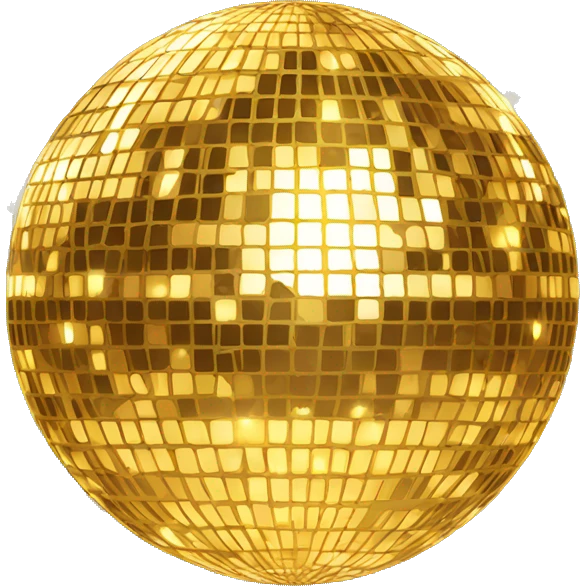 gold disco ball emoji