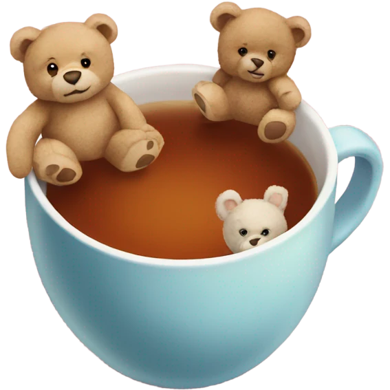 Cup of tea with teddy bears  emoji