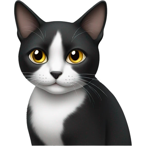 Half white half black cat emoji