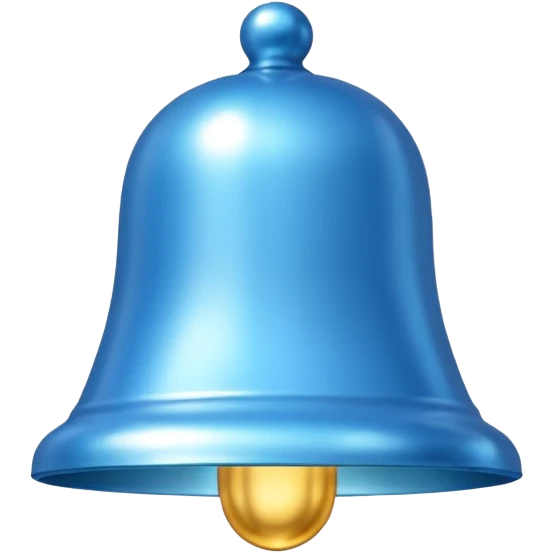 sky blue bell, shiny and rounded emoji
