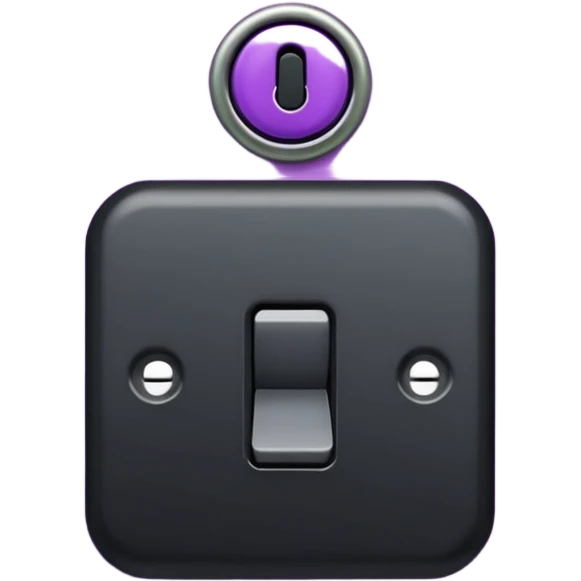 switch on toggle in black and purple emoji