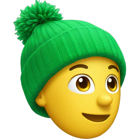 Green ski hat emoji